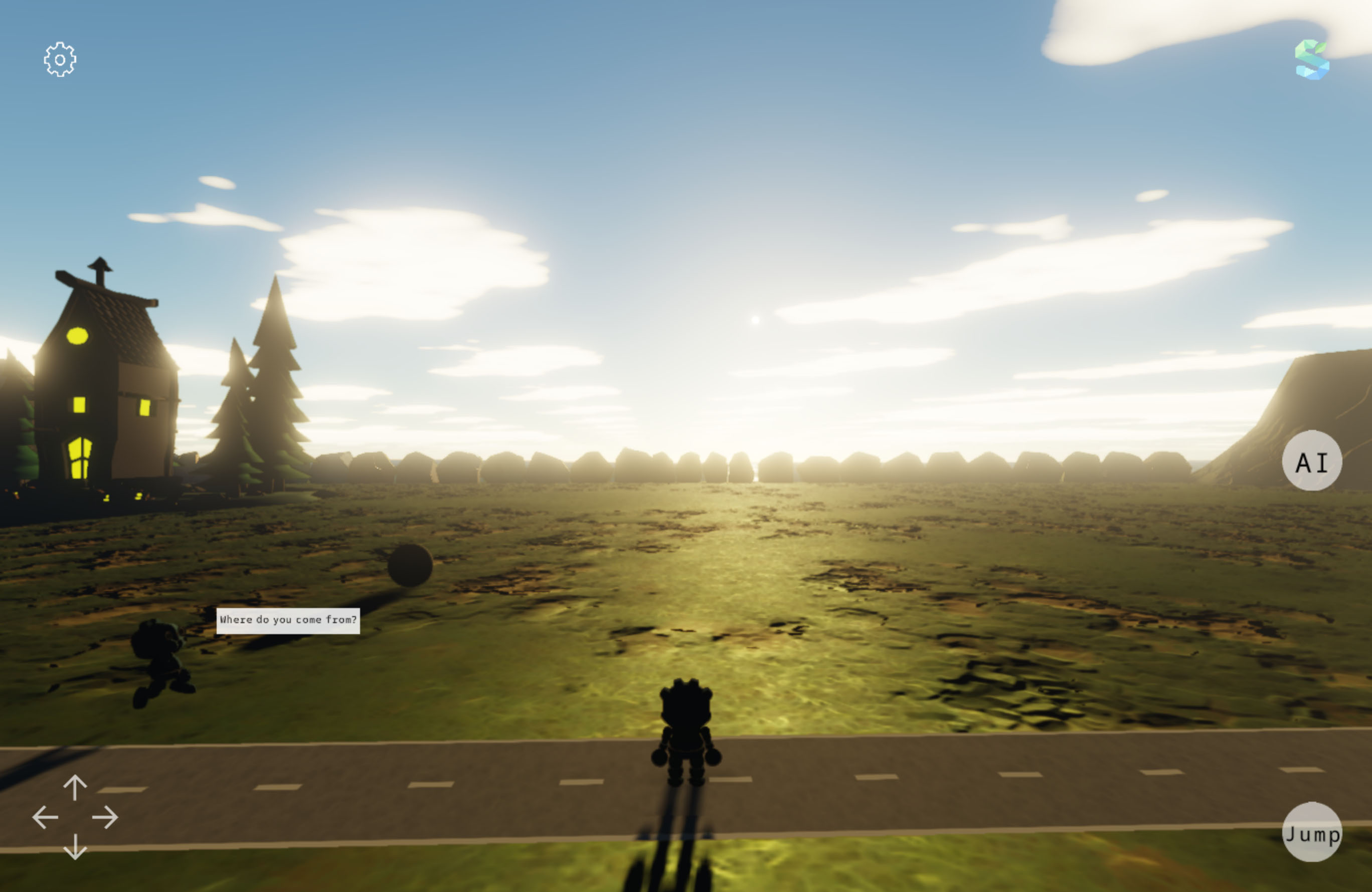 Procedural sky over the island scene